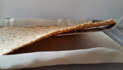 cooked crackers on sheet